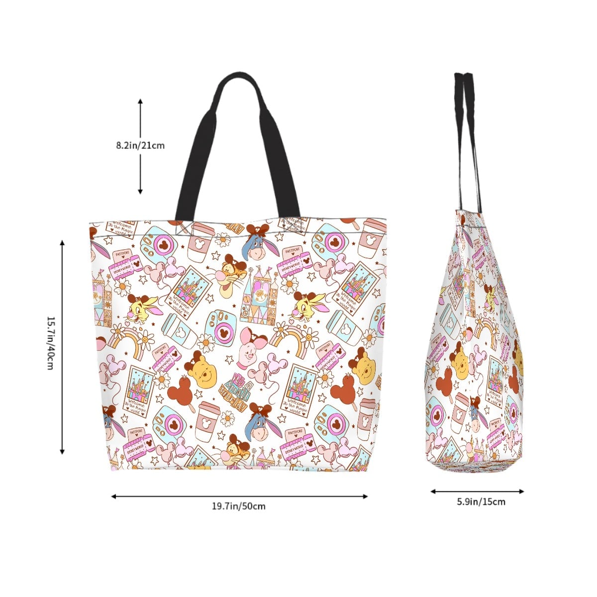 Magical Parks Icons Tote Bag – Magical Passport & Ticket Pattern