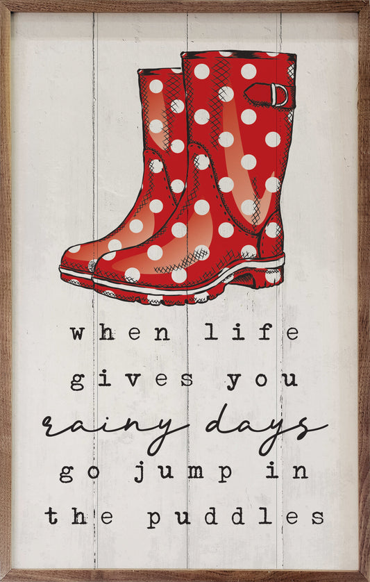 When Life Gives You Rainy Days Boots Whitewash