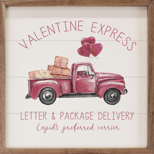 Valentine Express Pink Truck White