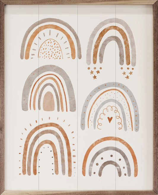 Boho Watercolor Multiple Rainbows By Allure Art