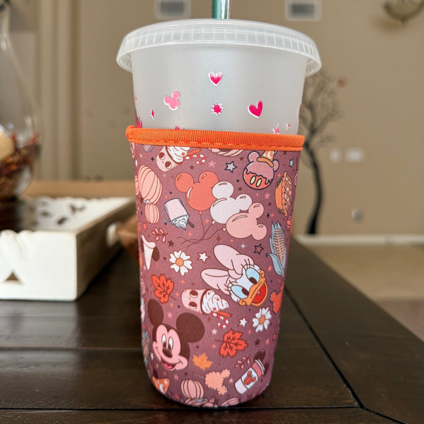 Mickey-Inspired Fall Cup Sleeve – Pumpkins, Cupcakes & Leaves