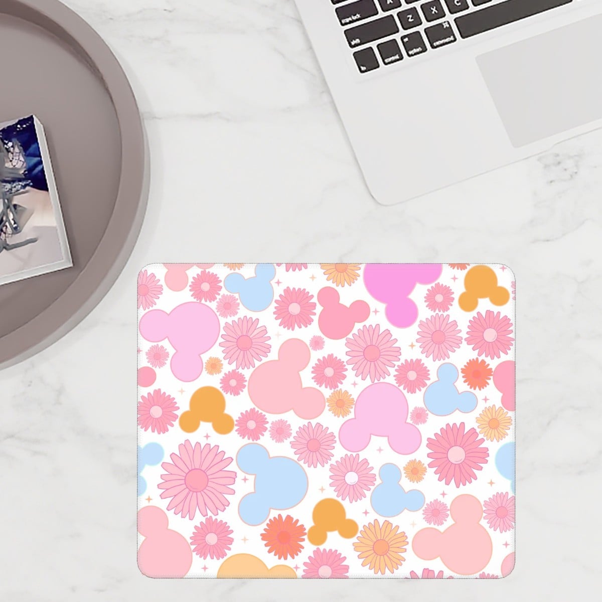 Pastel Floral Ears Mouse Pad