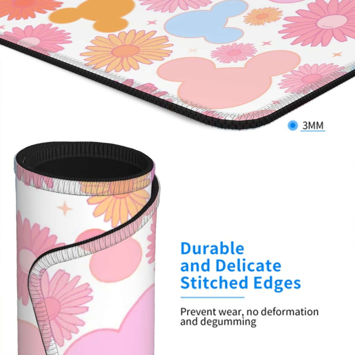 Pastel Floral Ears Mouse Pad