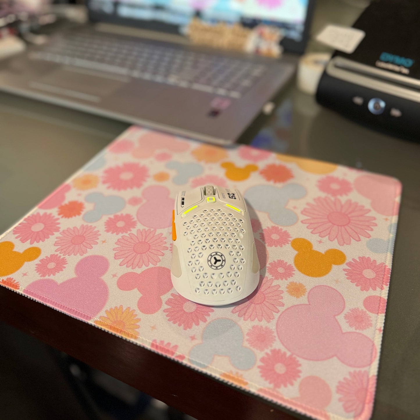 Pastel Floral Ears Mouse Pad