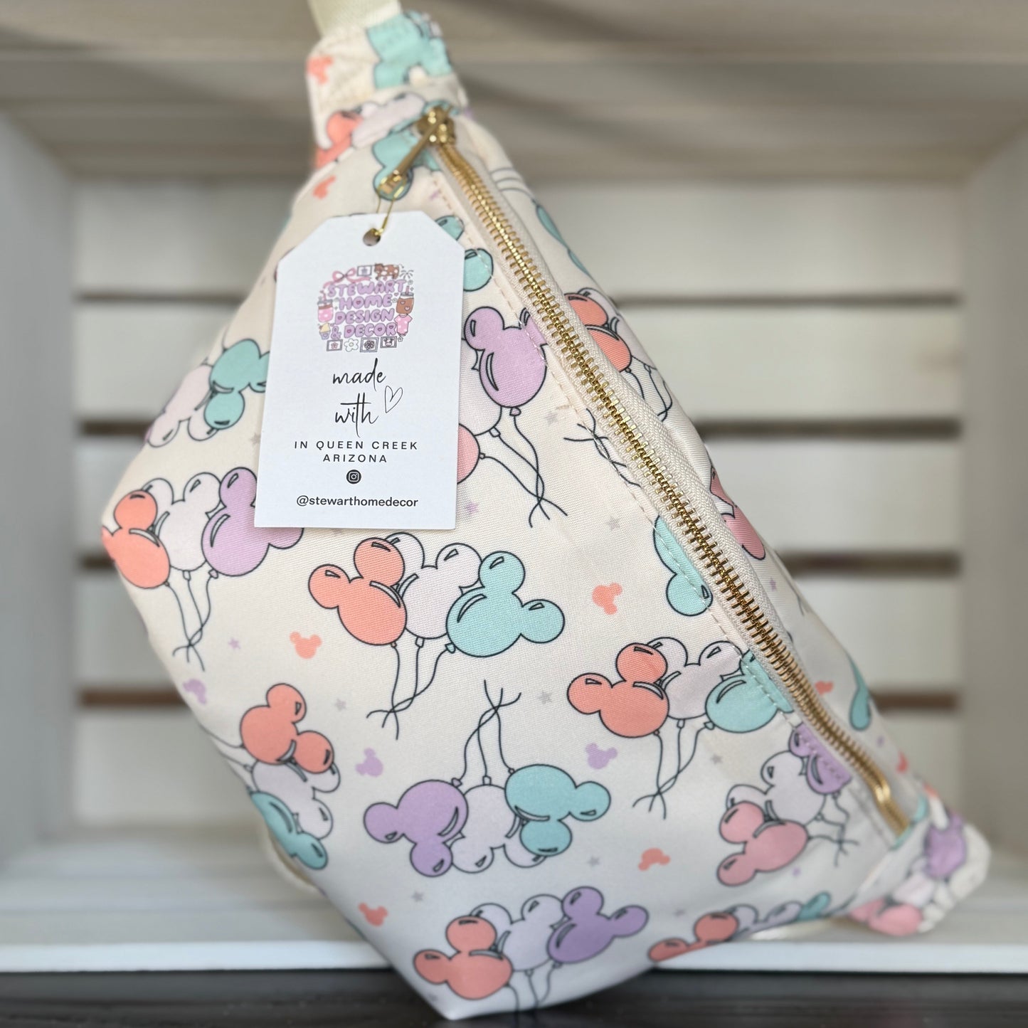 Pastel Balloons Nylon Fanny Pack, Disneyland Belt Bag