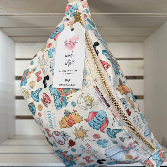 Whimsical Icons Belt Bag – Pastel Adventure Waist Pack