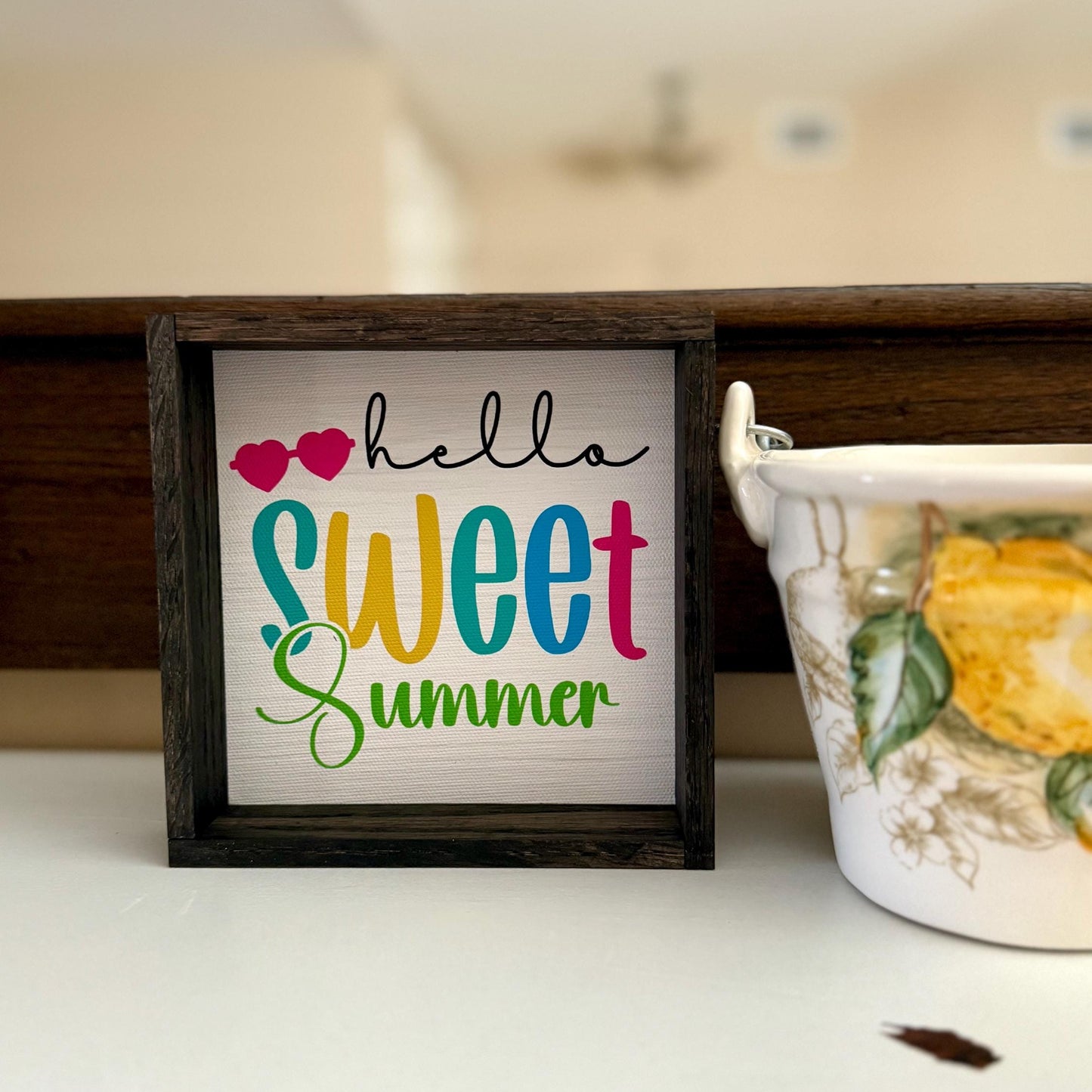 Hello Sweet Summer Wood Frame Sign