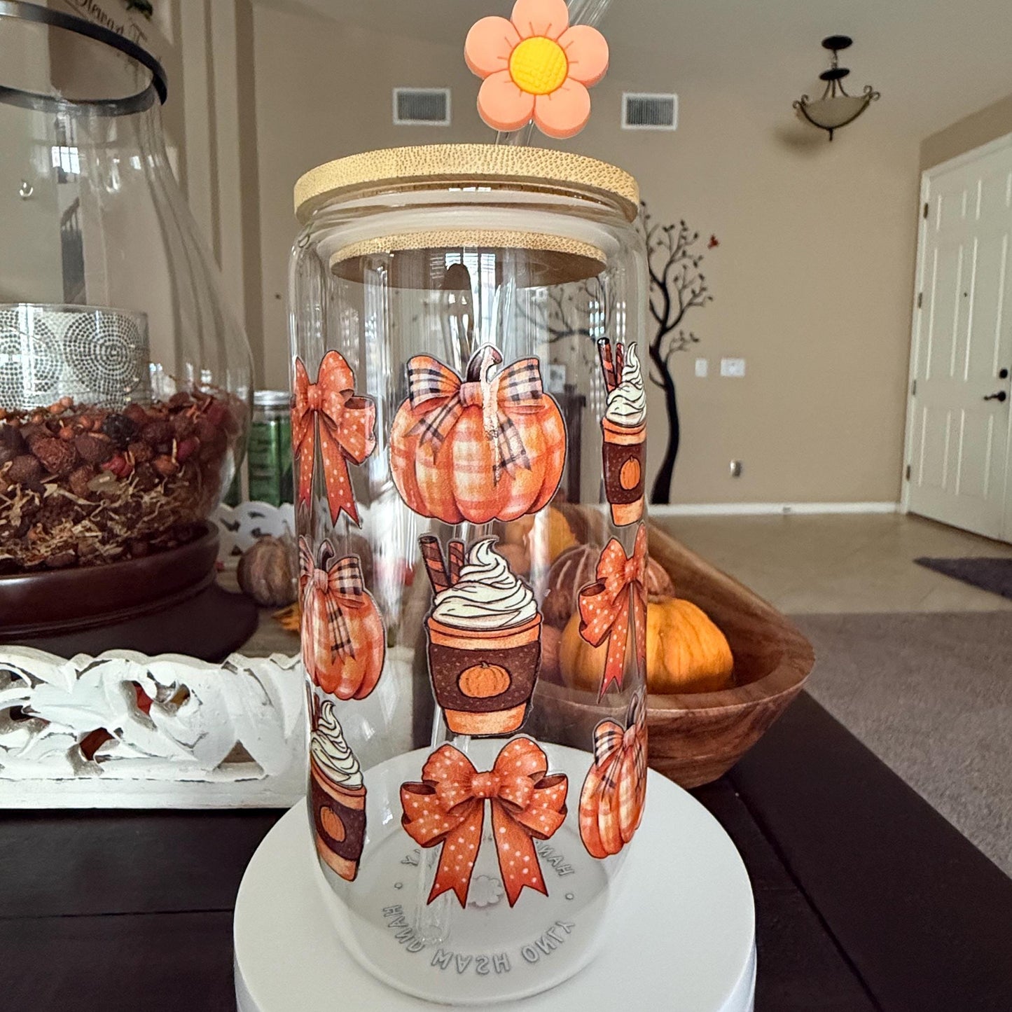 Fall Coffee Glass Cup