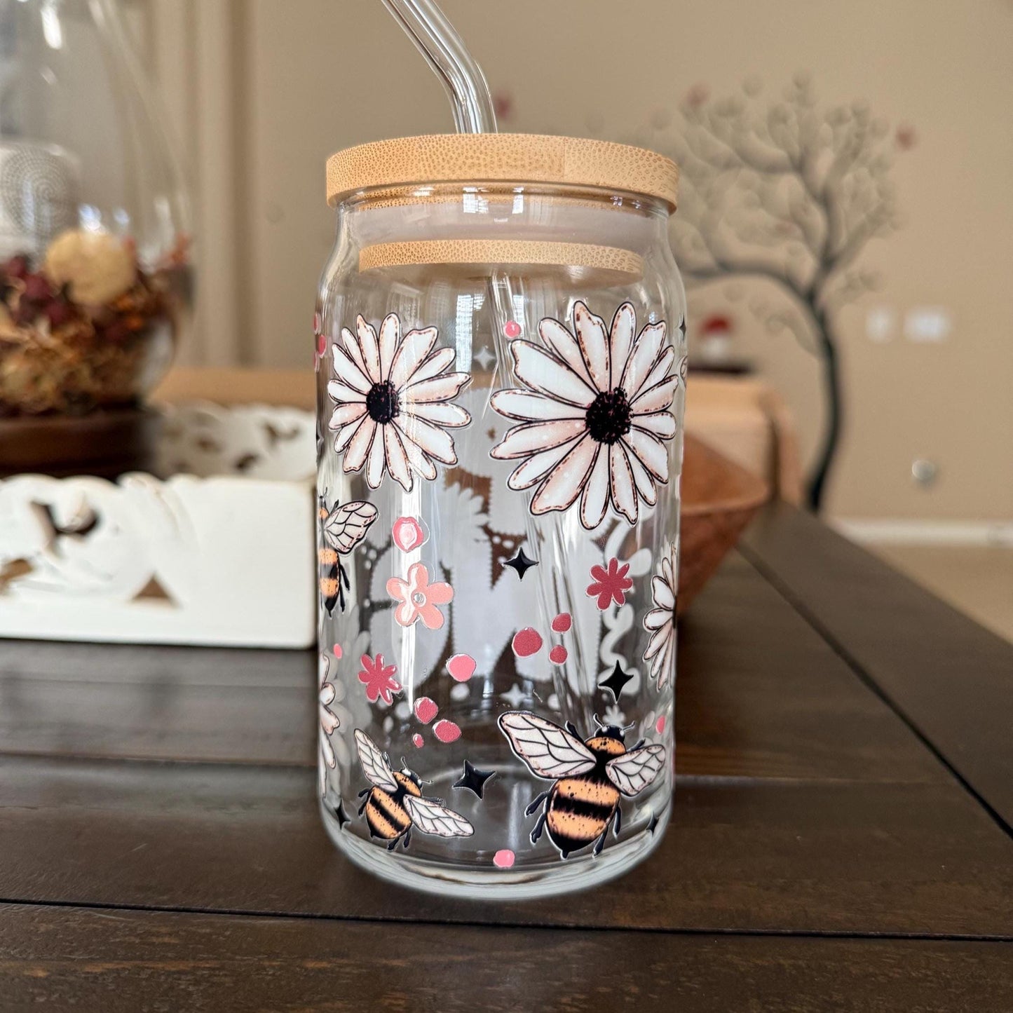 Sassy Daisy Bee Libbey Cup 16oz