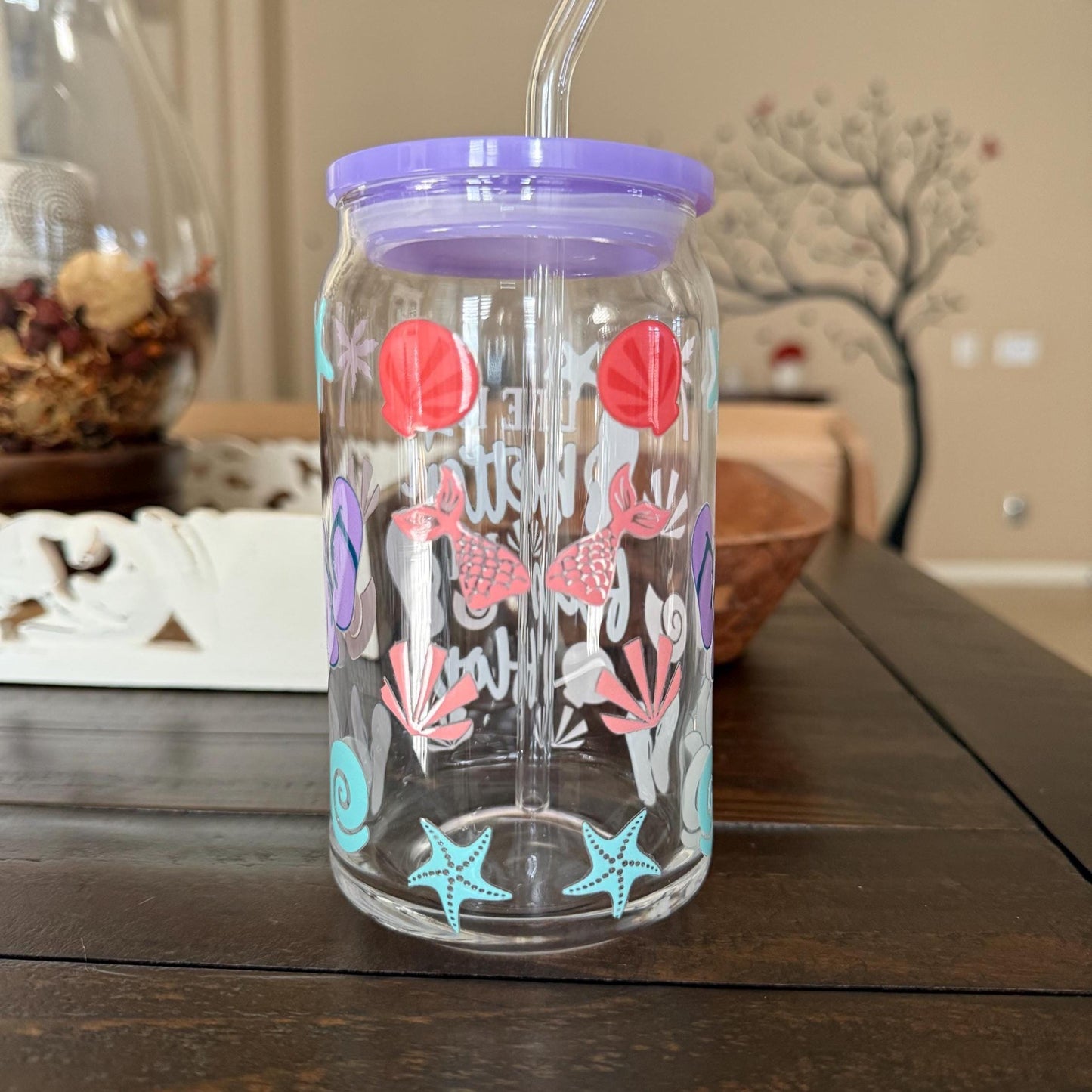 Beach Flip Flop Libbey Glass Cup 16oz
