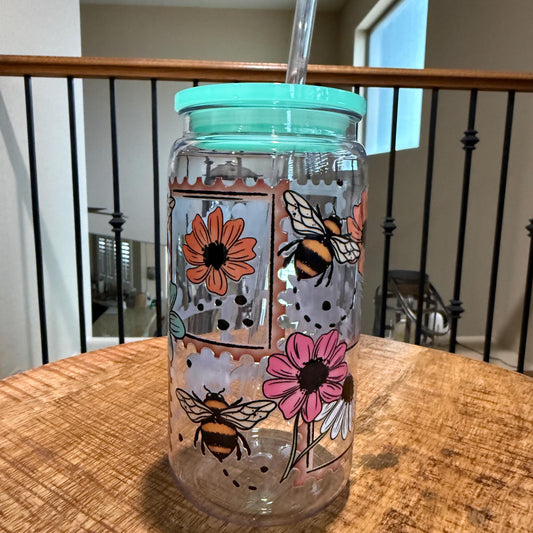 Bee & Blooms Acrylic Tumbler 16oz