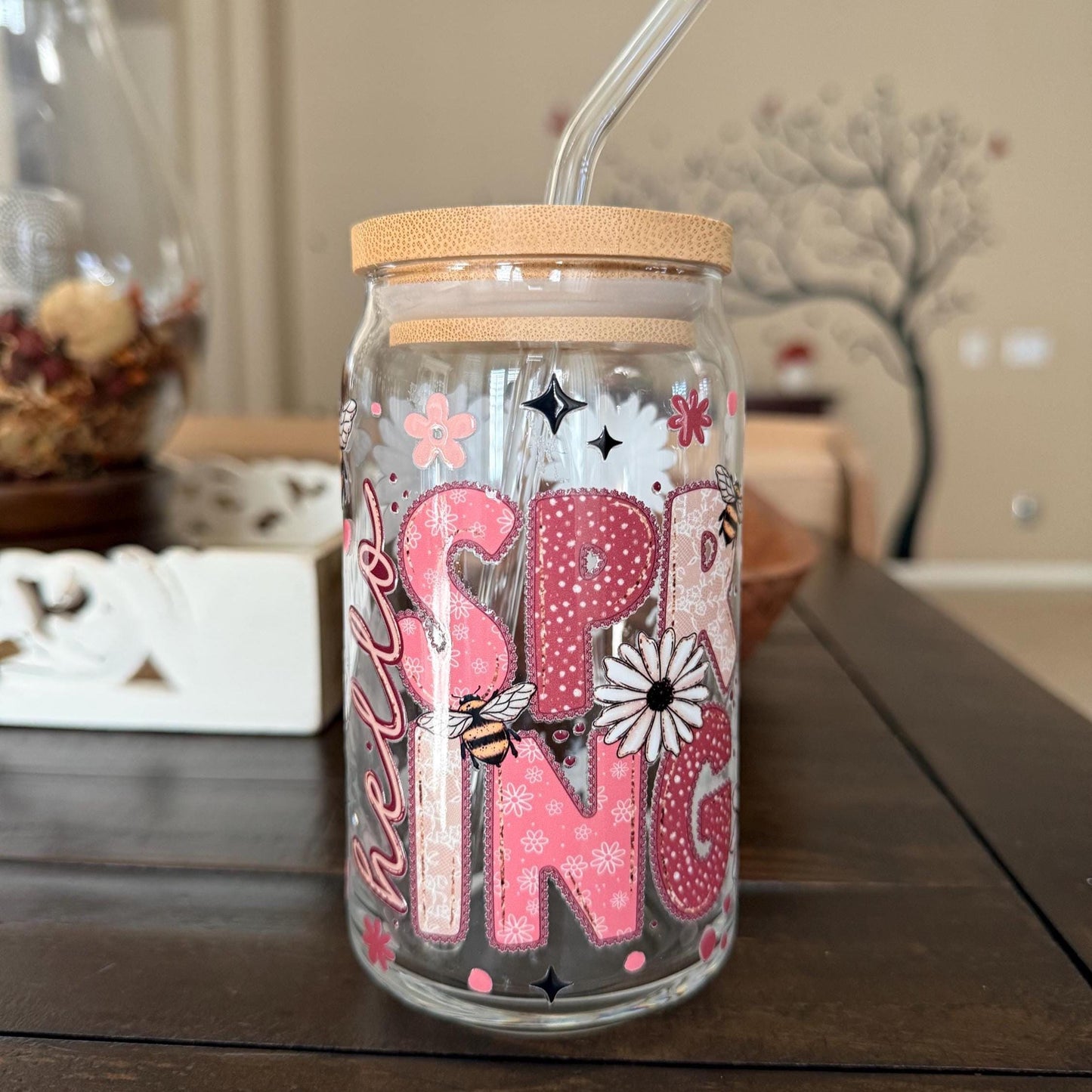 Sassy Daisy Bee Libbey Cup 16oz