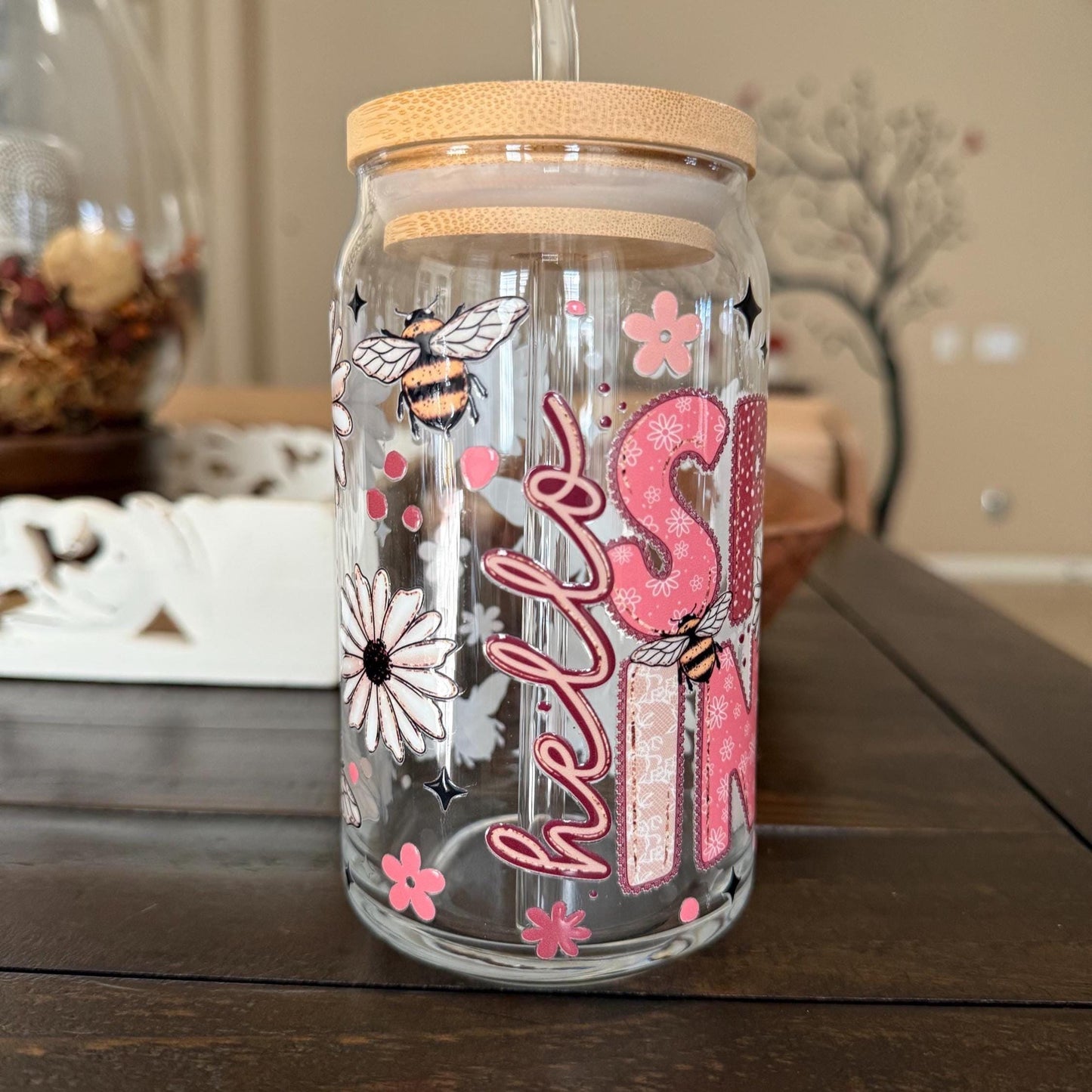 Sassy Daisy Bee Libbey Cup 16oz
